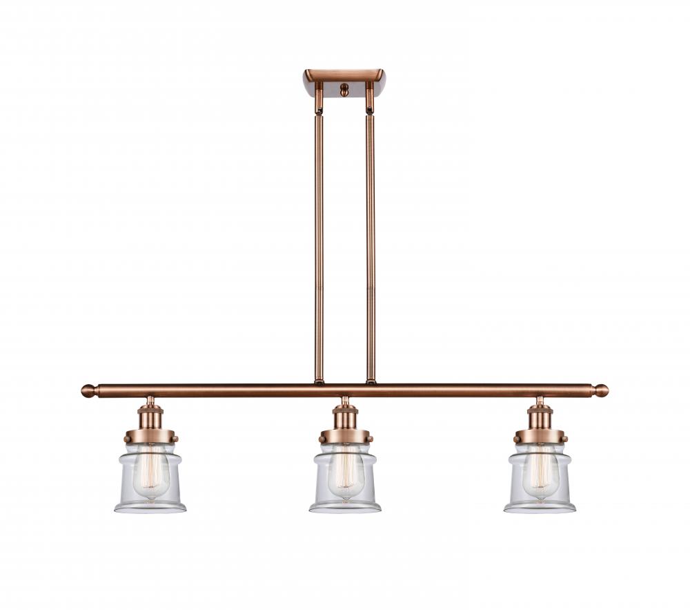 Canton - 3 Light - 36 inch - Antique Copper - Stem Hung - Island Light