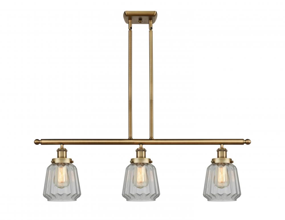 Chatham - 3 Light - 36 inch - Brushed Brass - Stem Hung - Island Light