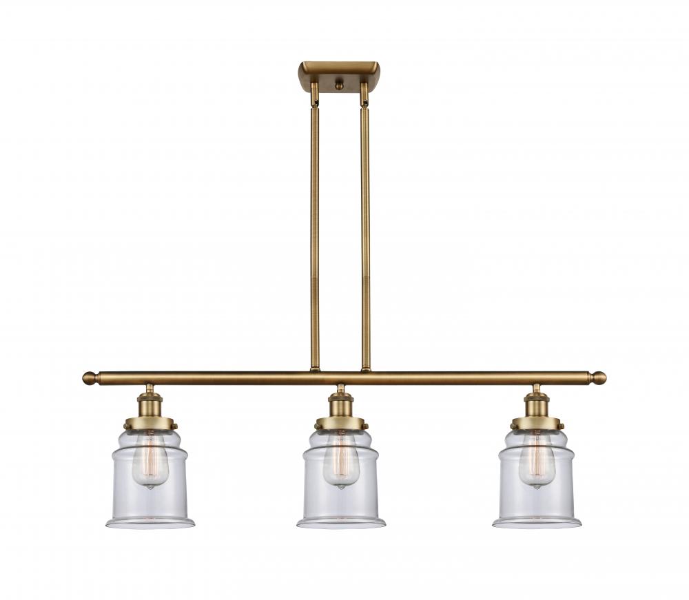 Canton - 3 Light - 36 inch - Brushed Brass - Stem Hung - Island Light