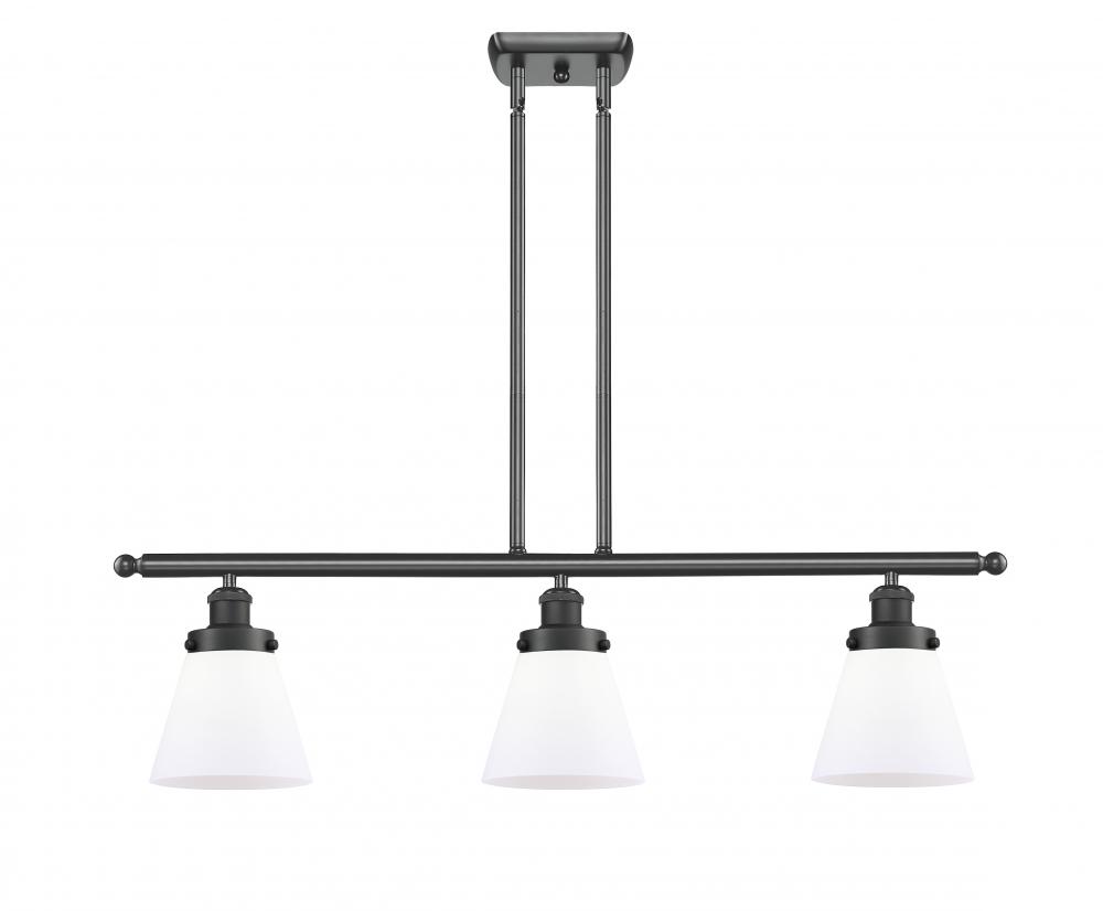 Cone - 3 Light - 36 inch - Matte Black - Stem Hung - Island Light