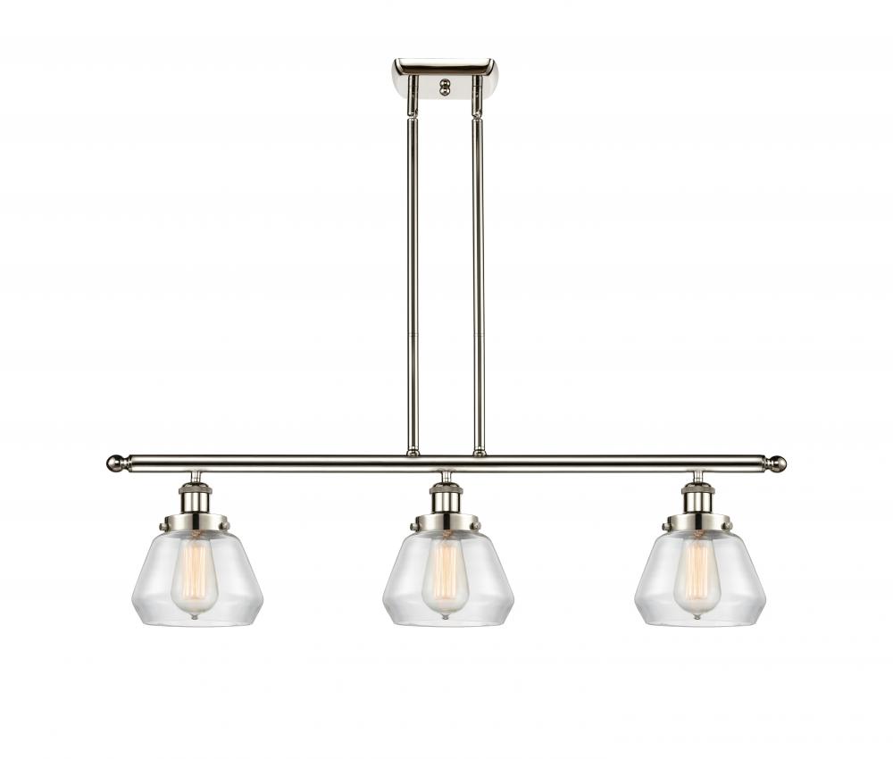 Fulton - 3 Light - 36 inch - Polished Nickel - Stem Hung - Island Light