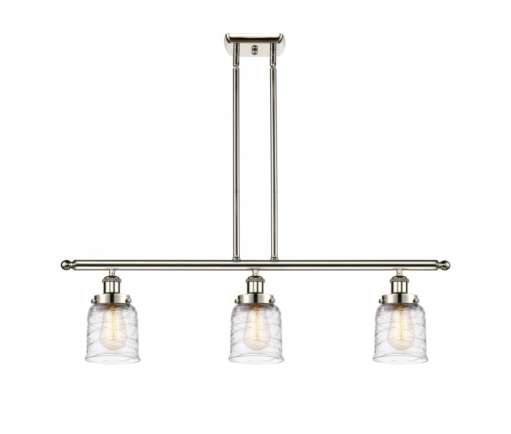 Bell - 3 Light - 36 inch - Polished Nickel - Stem Hung - Island Light