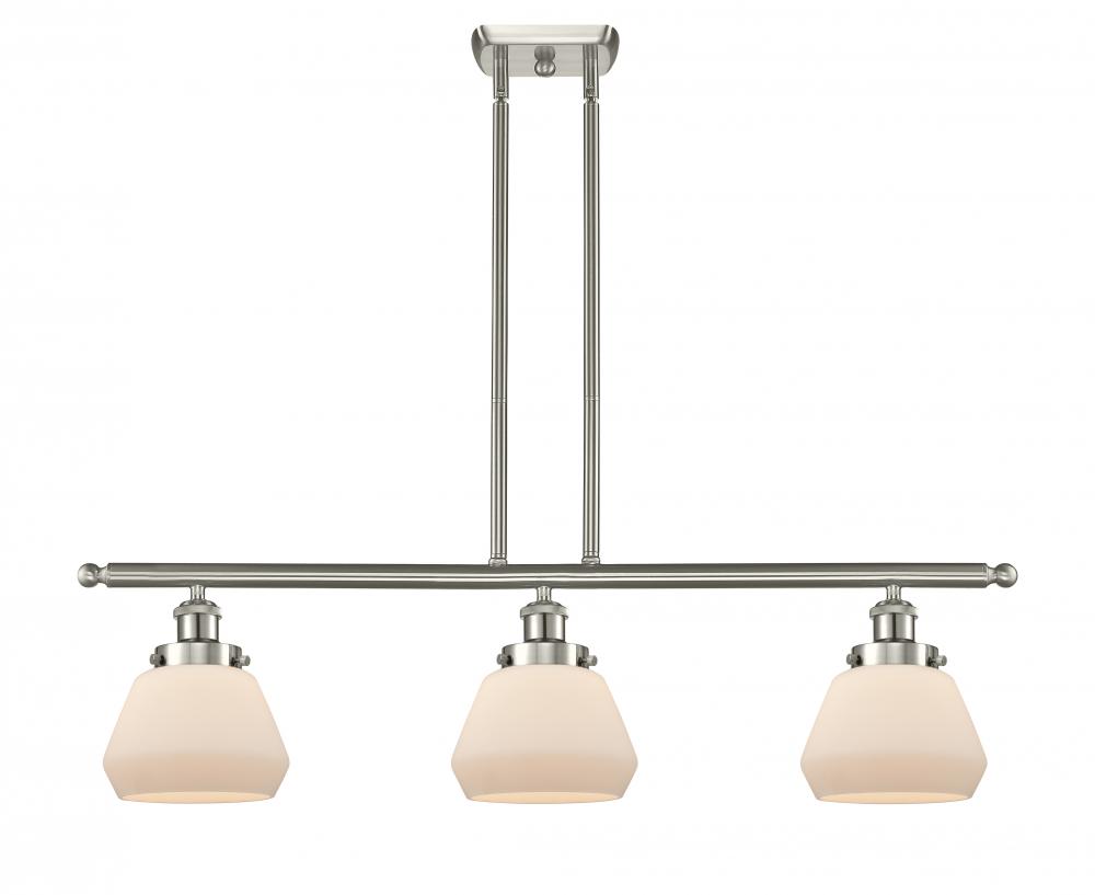 Fulton - 3 Light - 36 inch - Brushed Satin Nickel - Stem Hung - Island Light