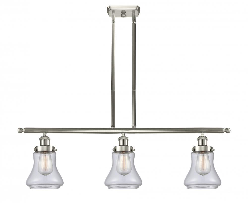 Bellmont - 3 Light - 36 inch - Brushed Satin Nickel - Stem Hung - Island Light