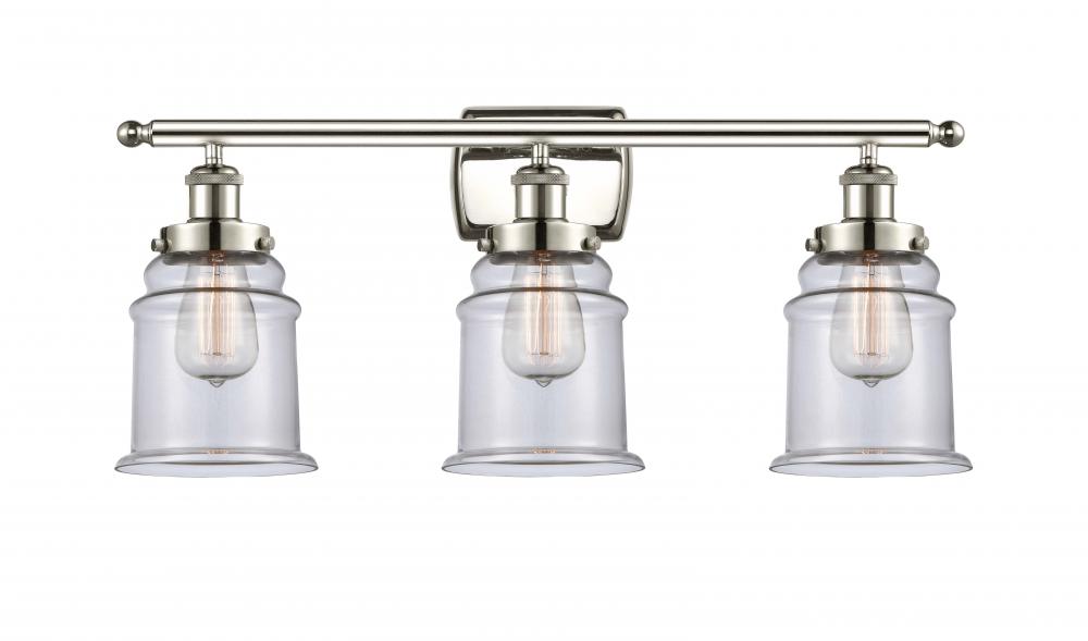 Canton - 3 Light - 26 inch - Polished Nickel - Bath Vanity Light