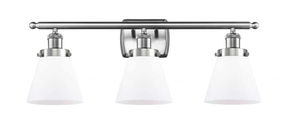 Cone - 3 Light - 26 inch - Brushed Satin Nickel - Bath Vanity Light