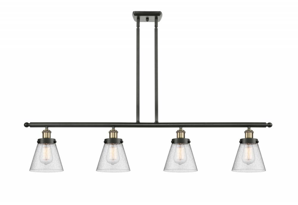 Cone - 4 Light - 48 inch - Black Antique Brass - Stem Hung - Island Light