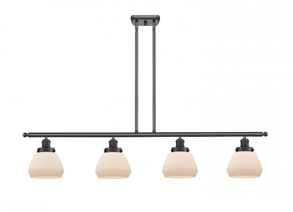 Fulton - 4 Light - 48 inch - Matte Black - Stem Hung - Island Light