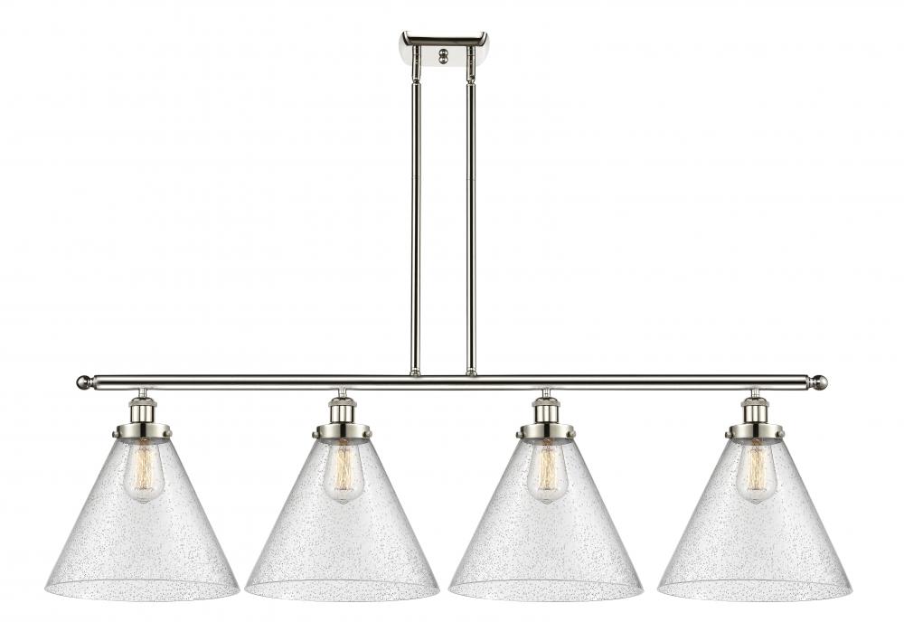 Cone - 4 Light - 48 inch - Polished Nickel - Stem Hung - Island Light