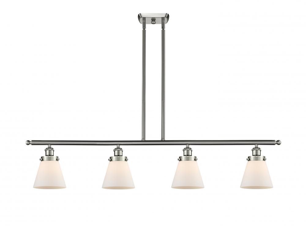 Cone - 4 Light - 48 inch - Brushed Satin Nickel - Stem Hung - Island Light