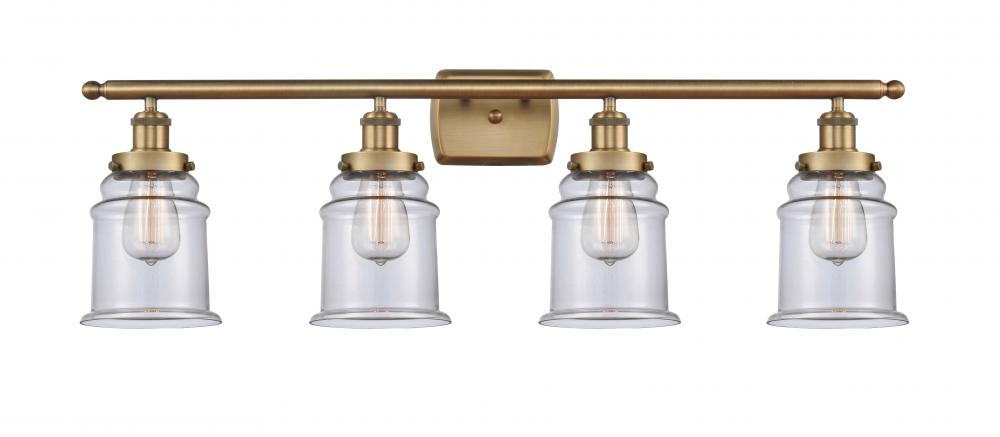 Canton - 4 Light - 36 inch - Brushed Brass - Bath Vanity Light