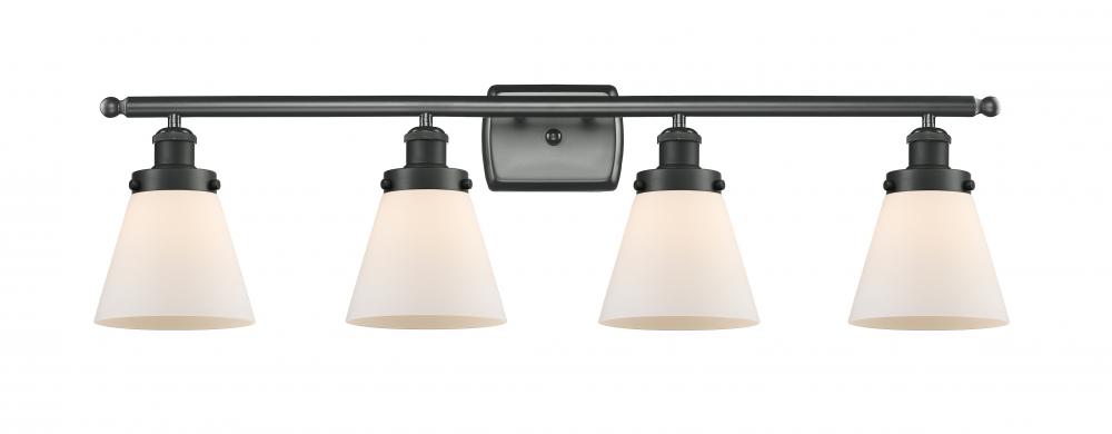 Cone - 4 Light - 36 inch - Matte Black - Bath Vanity Light