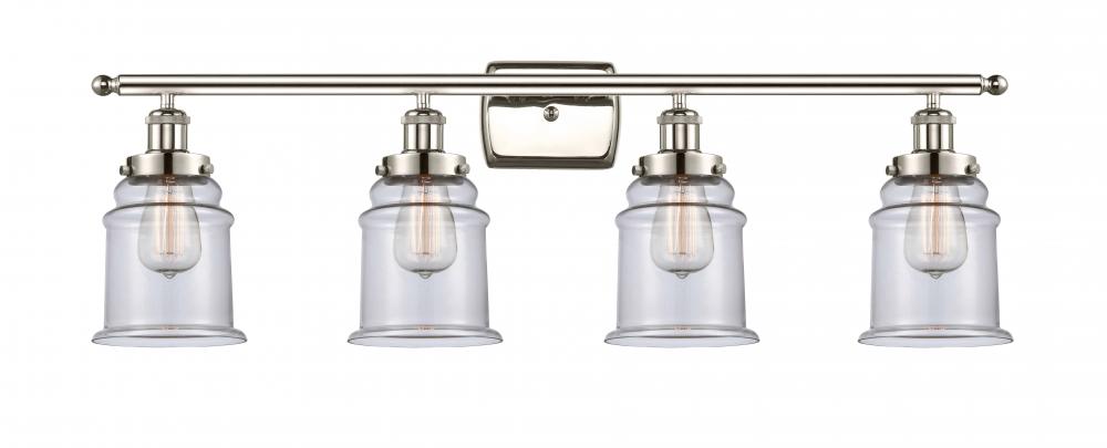 Canton - 4 Light - 36 inch - Polished Nickel - Bath Vanity Light