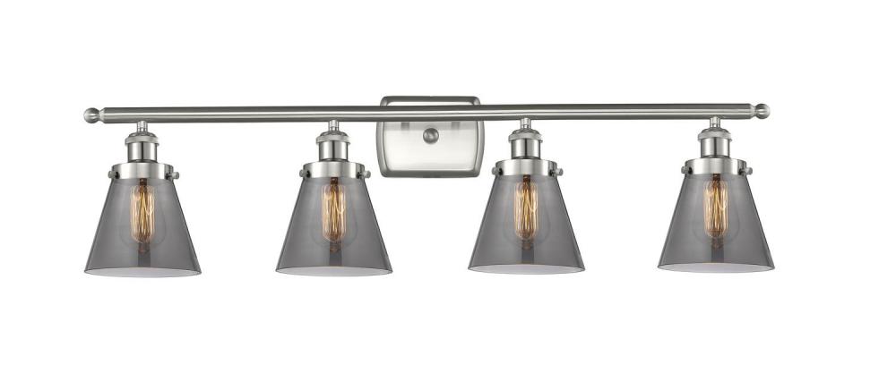 Cone - 4 Light - 36 inch - Brushed Satin Nickel - Bath Vanity Light