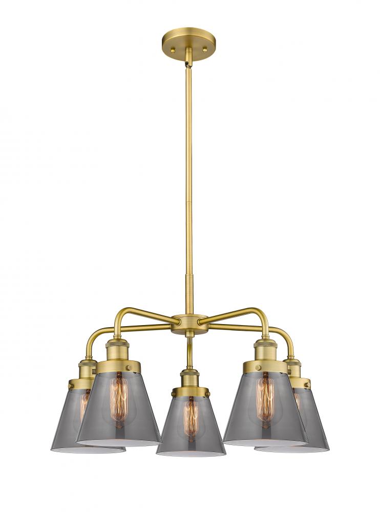 Cone - 5 Light - 25 inch - Brushed Brass - Chandelier