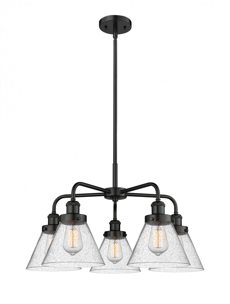 Cone - 5 Light - 26 inch - Matte Black - Chandelier