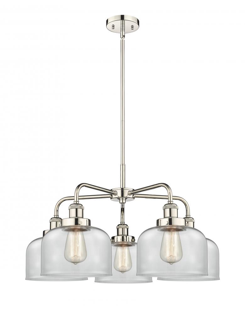 Cone - 5 Light - 26 inch - Polished Nickel - Chandelier