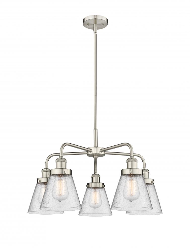 Cone - 5 Light - 25 inch - Satin Nickel - Chandelier