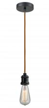 Innovations Lighting 100BK-10CR-1BK - Edison - 1 Light - 2 inch - Matte Black - Cord hung - Mini Pendant