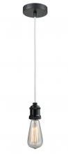 Innovations Lighting 100BK-10W-1BK - Edison - 1 Light - 2 inch - Matte Black - Cord hung - Mini Pendant
