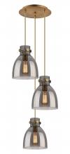 Innovations Lighting 113-410-1PS-BB-G412-8SM - Newton Bell - 3 Light - 16 inch - Brushed Brass - Multi Pendant