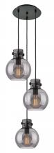 Innovations Lighting 113-410-1PS-BK-G410-8SM - Newton Sphere - 3 Light - 16 inch - Matte Black - Cord hung - Multi Pendant