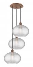 Innovations Lighting 113B-3P-AC-G555-12CL - Ithaca - 3 Light - 19 inch - Antique Copper - Cord hung - Multi Pendant