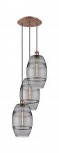 Innovations Lighting 113B-3P-AC-G557-8SM - Vaz - 3 Light - 15 inch - Antique Copper - Cord hung - Multi Pendant