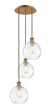 Innovations Lighting 113B-3P-BB-G1215-8 - Athens Water Glass - 3 Light - 15 inch - Brushed Brass - Cord hung - Multi Pendant