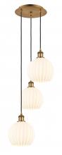 Innovations Lighting 113B-3P-BB-G1217-8WV - White Venetian - 3 Light - 15 inch - Brushed Brass - Cord Hung - Multi Pendant