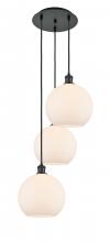 Innovations Lighting 113B-3P-BK-G121-10 - Athens - 3 Light - 17 inch - Matte Black - Cord Hung - Multi Pendant