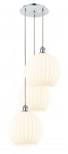 Innovations Lighting 113B-3P-PC-G1217-12WV - White Venetian - 3 Light - 19 inch - Polished Chrome - Cord Hung - Multi Pendant