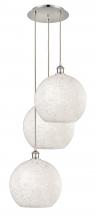 Innovations Lighting 113B-3P-PN-G1216-12WM - White Mouchette - 3 Light - 19 inch - Polished Nickel - Cord Hung - Multi Pendant