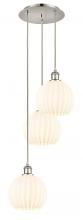 Innovations Lighting 113B-3P-PN-G1217-8WV - White Venetian - 3 Light - 15 inch - Polished Nickel - Cord Hung - Multi Pendant