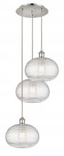 Innovations Lighting 113B-3P-PN-G555-10CL - Ithaca - 3 Light - 17 inch - Polished Nickel - Cord hung - Multi Pendant