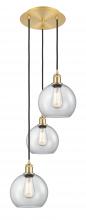 Innovations Lighting 113B-3P-SG-G122-8 - Athens - 3 Light - 15 inch - Satin Gold - Cord Hung - Multi Pendant