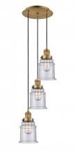 Innovations Lighting 113F-3P-BB-G184 - Canton - 3 Light - 13 inch - Brushed Brass - Cord hung - Multi Pendant