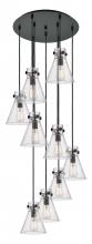 Innovations Lighting 119-410-1PS-BK-G411-8SDY - Newton Cone - 9 Light - 22 inch - Matte Black - Multi Pendant