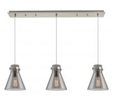 Innovations Lighting 123-410-1PS-SN-G411-8SM - Newton Cone - 3 Light - 40 inch - Brushed Satin Nickel - Linear Pendant