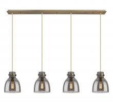 Innovations Lighting 124-410-1PS-BB-G412-8SM - Newton Bell - 4 Light - 52 inch - Brushed Brass - Linear Pendant