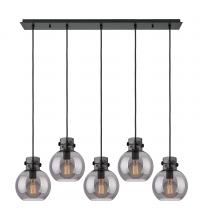 Innovations Lighting 125-410-1PS-BK-G410-8SM - Newton Sphere - 5 Light - 40 inch - Matte Black - Cord hung - Linear Pendant