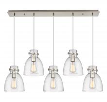 Innovations Lighting 125-410-1PS-SN-G412-8SDY - Newton Bell - 5 Light - 40 inch - Brushed Satin Nickel - Linear Pendant