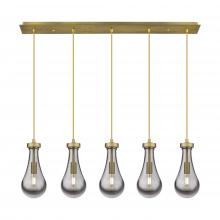 Innovations Lighting 125-451-1P-BB-G451-5SM - Owego - 5 Light - 37 inch - Brushed Brass - Linear Pendant