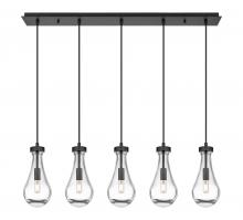 Innovations Lighting 125-451-1P-BK-G451-5CL - Owego - 5 Light - 37 inch - Matte Black - Linear Pendant