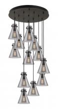 Innovations Lighting 126-410-1PS-BK-G411-8SM - Newton Cone - 12 Light - 27 inch - Matte Black - Multi Pendant