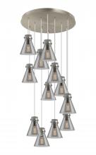 Innovations Lighting 126-410-1PS-SN-G411-8SM - Newton Cone - 12 Light - 27 inch - Brushed Satin Nickel - Multi Pendant