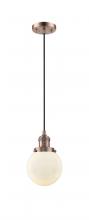 Innovations Lighting 201C-AC-G201-6 - Beacon - 1 Light - 6 inch - Antique Copper - Cord hung - Mini Pendant