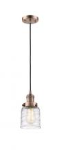 Innovations Lighting 201C-AC-G513 - Bell - 1 Light - 5 inch - Antique Copper - Cord hung - Mini Pendant