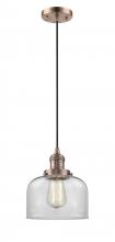 Innovations Lighting 201C-AC-G72 - Bell - 1 Light - 8 inch - Antique Copper - Cord hung - Mini Pendant