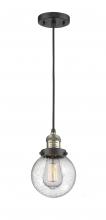 Innovations Lighting 201C-BAB-G204-6 - Beacon - 1 Light - 6 inch - Black Antique Brass - Cord hung - Mini Pendant